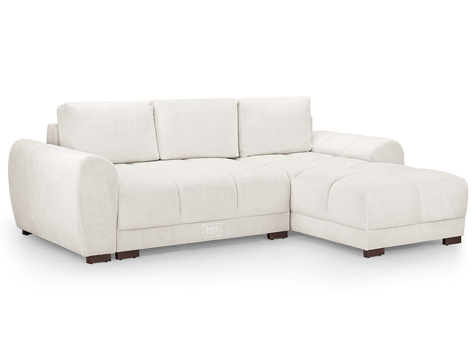 Sofa Bed in Grey, Cream Or Mocha Fabric Universal Corner - Azzuro