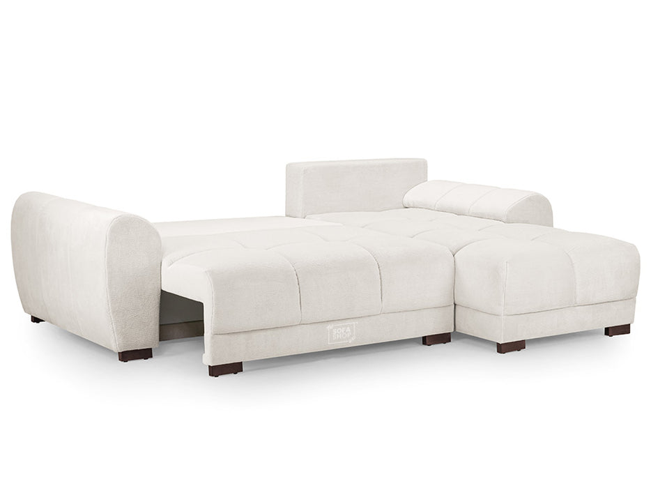 Sofa Bed in Grey, Cream Or Mocha Fabric Universal Corner - Azzuro