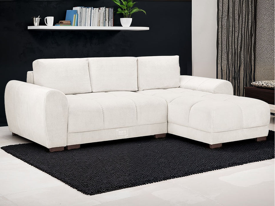 Sofa Bed in Grey, Cream Or Mocha Fabric Universal Corner - Azzuro