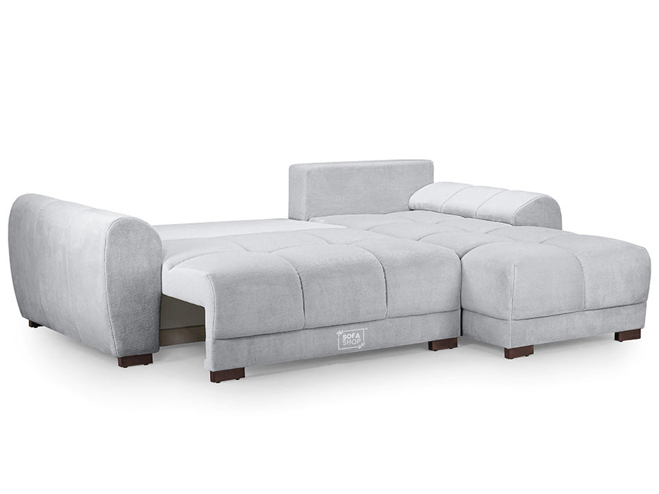 Sofa Bed in Grey, Cream Or Mocha Fabric Universal Corner - Azzuro