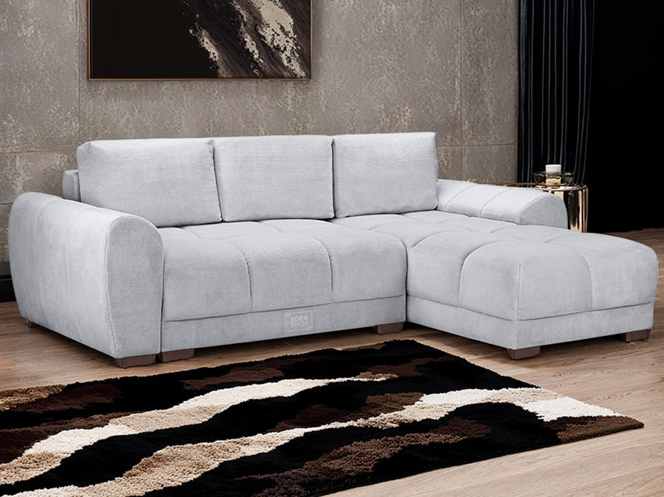 Sofa Bed in Grey, Cream Or Mocha Fabric Universal Corner - Azzuro