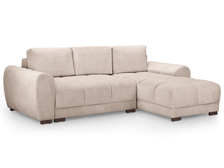 Sofa Bed in Grey, Cream Or Mocha Fabric Universal Corner - Azzuro