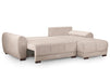 Sofa Bed in Grey, Cream Or Mocha Fabric Universal Corner - Azzuro