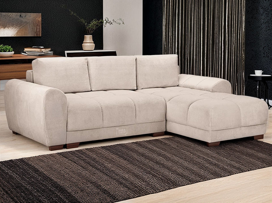 Sofa Bed in Grey, Cream Or Mocha Fabric Universal Corner - Azzuro