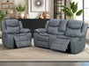 2+1 Electric Recliner Sofa Set inc. Chair in Grey Leather with USB Ports & Console & Wireless Charger - 2 Piece Highgate Power Sofa Set