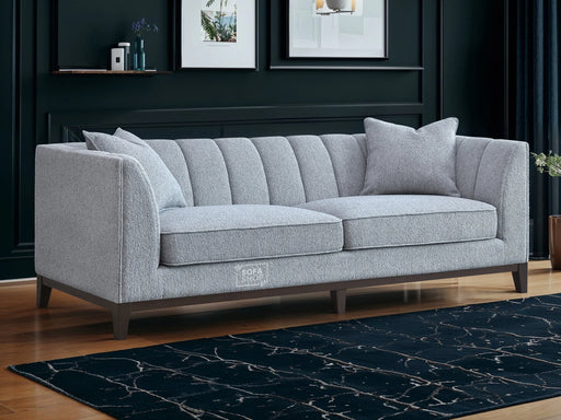 3 Seater Blue Fabric Sofa in Boucle - Cooper