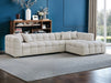 Left Hand Cream Corner Sofa In Boucle Fabric - Tribeca