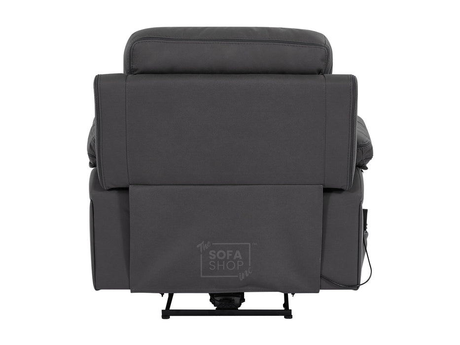 Fabric Cinema Seat in Grey with Power Headrest, Power Recliner & USB Charging Button | Grey Fabric | Sicily | The Sofa Shop