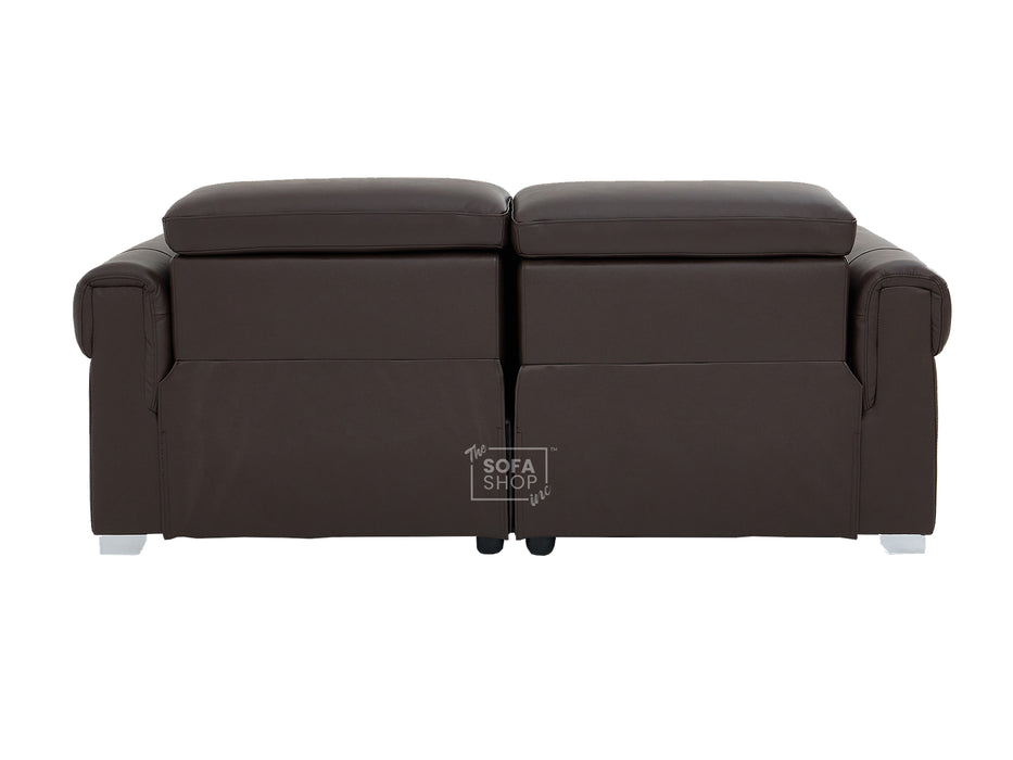 3 Seater Real Leather Recliner Sofa In Brown | Hi-Tech Sofa with Massage, USB Ports & Power Headrest | Turin
