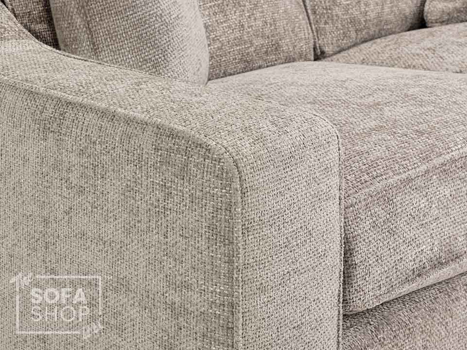 Large Corner Sofa In Beige Or Grey Fabric - Nebraska