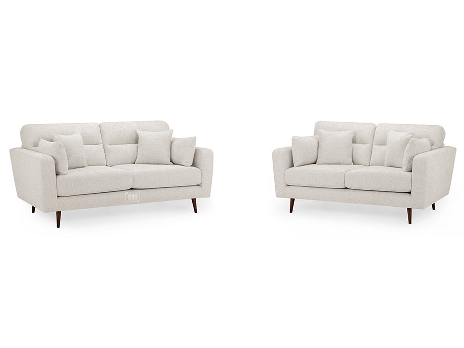 3+2 Seater Fabric Sofa in Beige Or Grey - Zenith