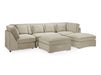 Fabric U Shaped Sofa In Black Or Beige - Belgravia