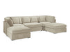 Fabric U Shaped Sofa In Black Or Beige - Belgravia