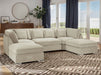 Fabric U Shaped Sofa In Black Or Beige - Belgravia