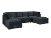 Fabric U Shaped Sofa In Black Or Beige - Belgravia