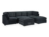 Fabric U Shaped Sofa In Black Or Beige - Belgravia