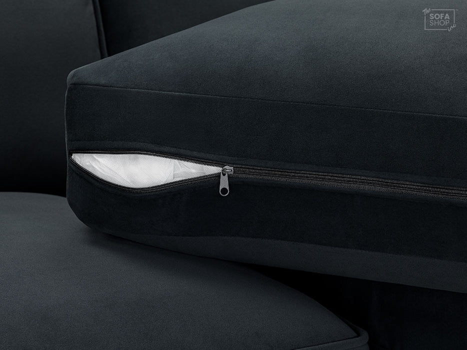 Fabric U Shaped Sofa In Black Or Beige - Belgravia