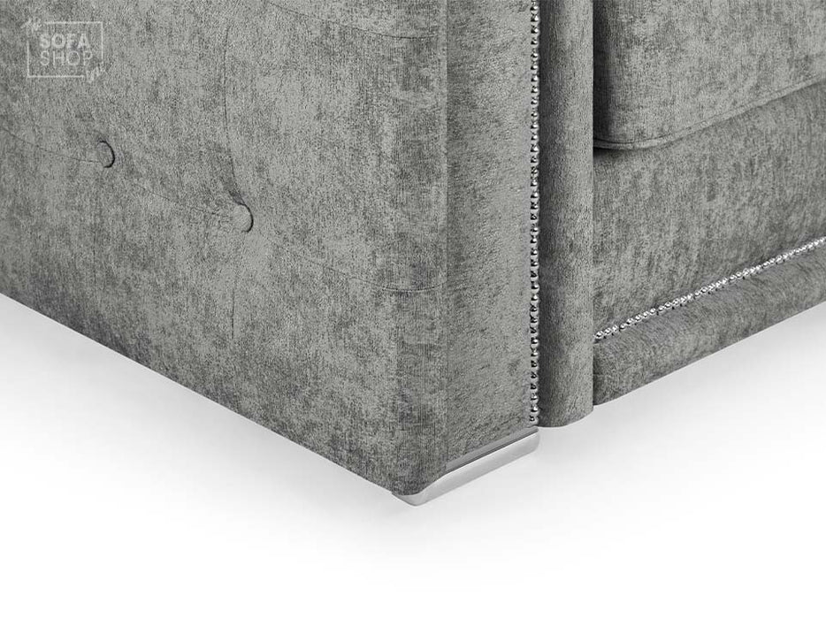 Large Corner Fabric in Grey Or Silver - Bentley