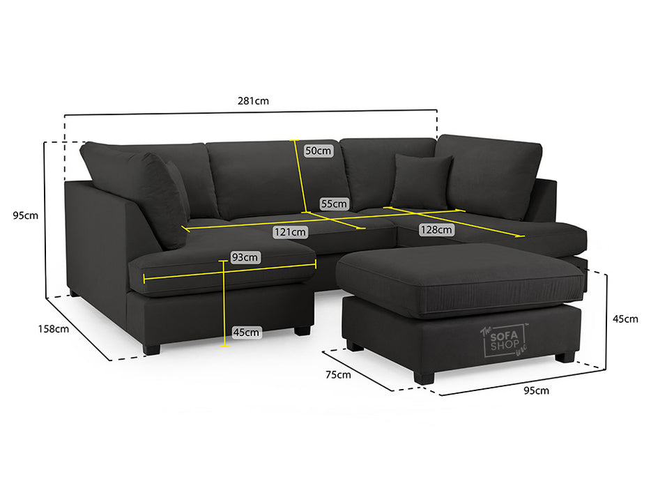 Fabric U Shaped Sofa In Plush, Classic Or Boucle - Carnaby