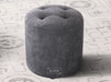 Fabric Small Footstool in Dark Grey - Veneto