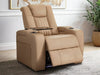 Leather Recliner Chair Electric with USB Charging, Cup Holders, Storage, LED Lights & Massage | Camel Leather Aire | Capri | The Sofa Shop