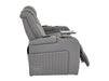 2 Seater Power Recliner Sofa with USB Charging, Cup Holders, Storage, LED Lights & Massage | Grey Leather Aire Sofa | Capri | The Sofa Shop