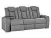 3 Seater Power Recliner Sofa in Leather with USB & Wireless Charging, Cupholders & Massage for Ultimate Relaxation | Grey Leather Aire | Capri | The Sofa Shop