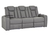 3 Seater Power Recliner Sofa in Leather with USB & Wireless Charging, Cupholders & Massage for Ultimate Relaxation | Grey Leather Aire | Capri | The Sofa Shop