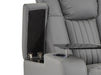 2 Seater Power Recliner Sofa with USB Charging, Cup Holders, Storage, LED Lights & Massage | Grey Leather Aire Sofa | Capri | The Sofa Shop