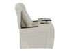 Electric Recliner Chair & Cinema Seat in White Real Leather + Massage + Cup Holders + Table - Capri