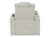 Electric Recliner Chair & Cinema Seat in White Real Leather + Massage + Cup Holders + Table - Capri