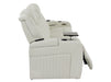 Electric Recliner Cinema Sofa Set 3 2 1 in White Real Leather with Cup Holders, Storage Boxes, and USB Ports - Capri