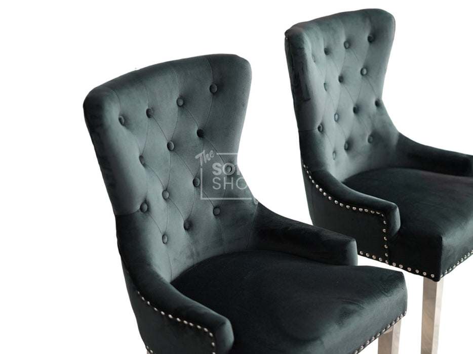 Velvet Dining Chair With Chrome Legs - Duke