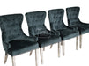 Velvet Dining Chair With Chrome Legs - Duke