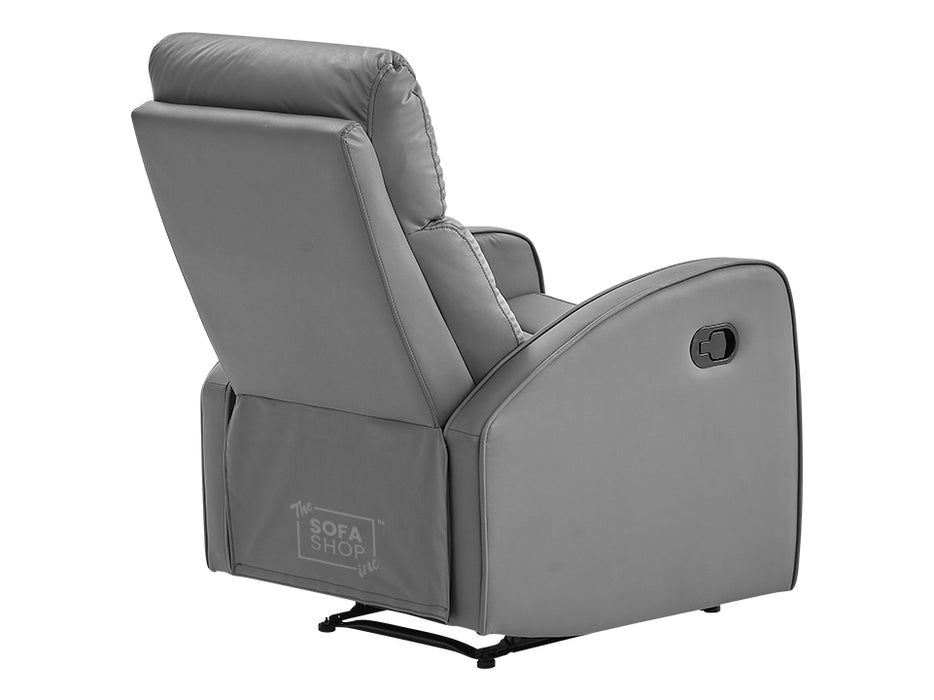 Grey Leather Recliner Chair - Parma