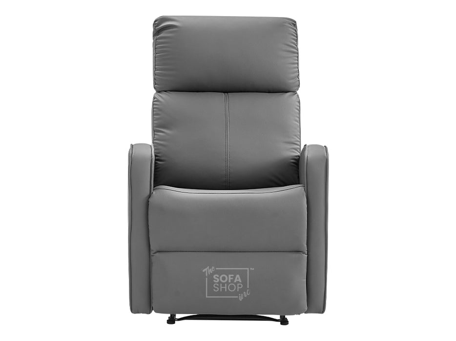 Grey Leather Recliner Chair - Parma