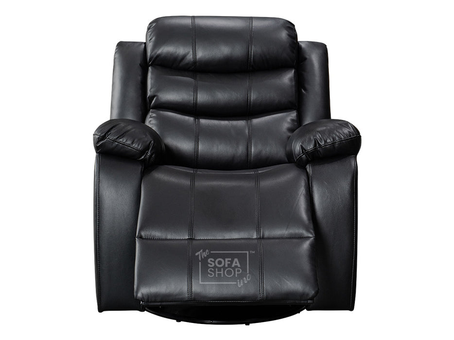 Black Leather Rocking Chair & Swivel Chair - Sortino Manual Recliner Chair - Sofa Sale