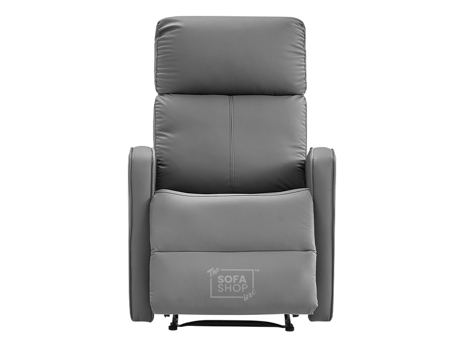 Grey Leather Recliner Chair - Parma