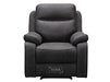 Vinson 3 2 1 Electric Recliner Sofa Set. 3 Piece Cinema Sofa Package Suite In Grey Resilience Fabric With Speakers & Power Headrests & Wireless Charger