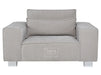 4 Seater Sofa and Chair in Beige Fabric - Matching Extra Wide Footstool - Vicenza