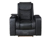 1 Seat Electric Recliner Chair Home Cinema Sofa | Real Leather Chair in Black + Power Headrest + Lumbar Support + Heat & Chill Cupholder + Table | Torino | The Sofa Shop