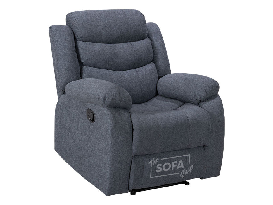 1+1 Set of Sofa Chairs. 2 Recliner Chairs in Grey Dotted Fabric - Sorrento