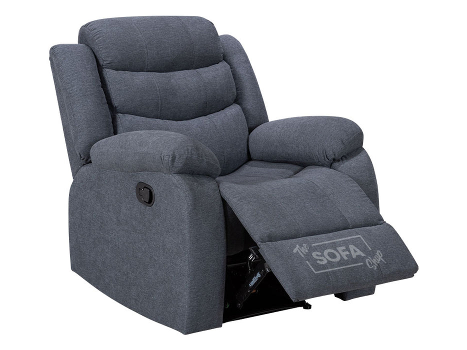 Fabric Recliner Chair in Dark Grey - Sorrento