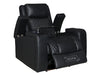 1 Seat Electric Recliner Chair Home Cinema Sofa | Real Leather Chair in Black + Power Headrest + Lumbar Support + Heat & Chill Cupholder + Table | Torino | The Sofa Shop