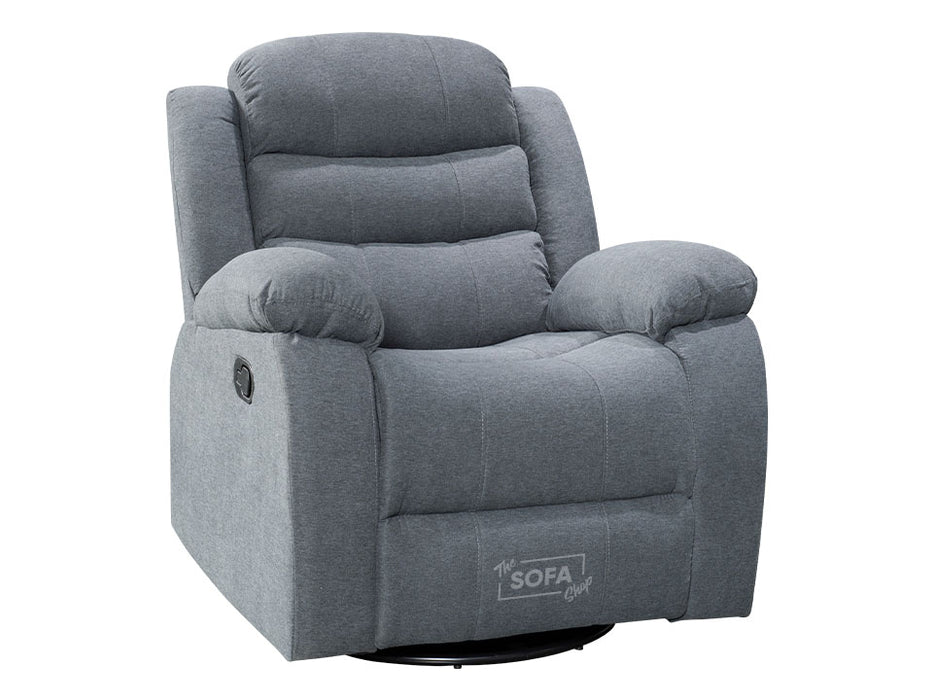 Dark Grey Fabric Rocking Chair & Swivel Chair - Sorrento Manual Recliner Chair