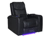 1 Seat Electric Recliner Chair Home Cinema Sofa | Real Leather Chair in Black + Power Headrest + Lumbar Support + Heat & Chill Cupholder + Table | Torino | The Sofa Shop