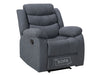 2+1 Recliner Sofa Set inc. Chair in Dark Grey Fabric - Sortino