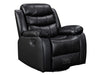 Black Leather Rocking Chair & Swivel Chair - Sortino Manual Recliner Chair - Sofa Sale