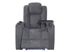 Row of 3 Electric Home Cinema Seats in Grey Woven Fabric, With Recliner, Massage Seats, Removable Table, USB, Lights, Storage Arms, Chilled Cupholders - Pavia