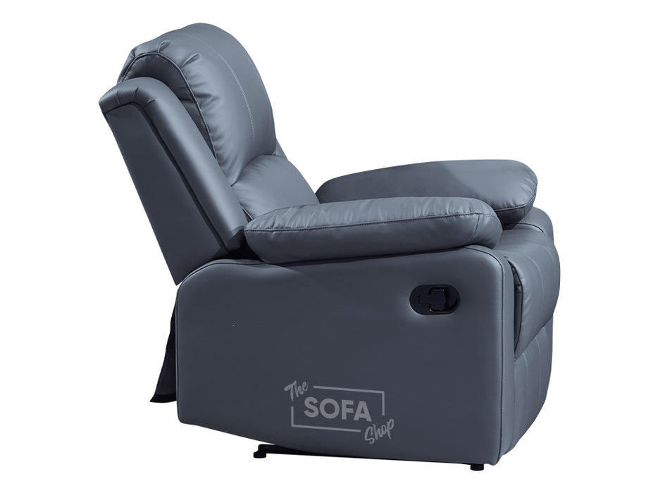 Grey Leather Recliner Chair - Trento